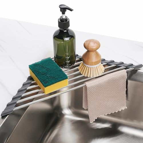 Escurridor de platos triangular de esquina Tomorotec para fregaderos pequeños 2