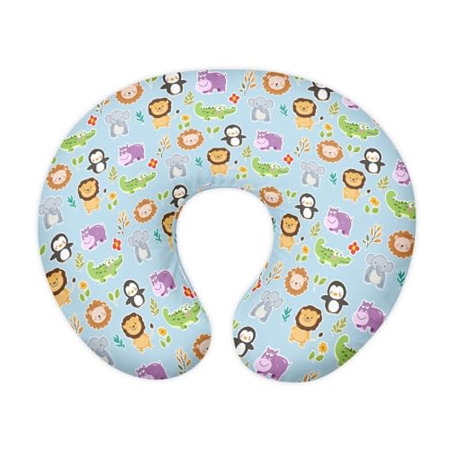 Image of Zoo Animals Baby Nursing Pillow Cover Breathable Durable Neutral Breastfeeding Pillow Cover Soft Nursing Pillow Case for Toddler Infant