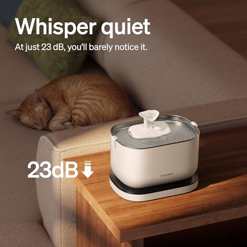 Image of Bundle of PETLIBRO Cat Water Fountain with 8 Packs Pet Fountain Filters & Sponges, 2.5L /84oz Dockstream Water Fountains for Cats Indoor, Cat Fountain with Stainless Steel Tray,