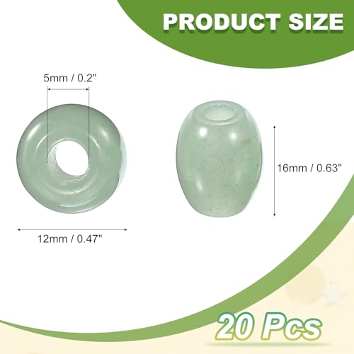 Perles à grand trou 5mm de aventurine verte pour fabrication bijoux colliers bracelets - 3