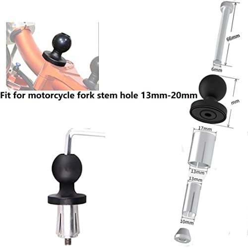 Image of Motorcycle Phone Holder for 13mm- 19mm Fork Stem Hole,Smartphone 4.7''-7.2'' Motorbike Mirror Seat Phone Mount (A-Mirror Mount)