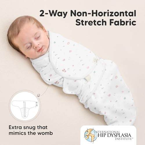 Image of 3-Pack Organic Baby Swaddle Sleep Sacks - Swaddles for Newborns, Infant 0-3 Months, Baby Girls, Boys, Soft & Snug Newborn Sleep Sack, Nursery Swaddling Blankets (Garden, OS)