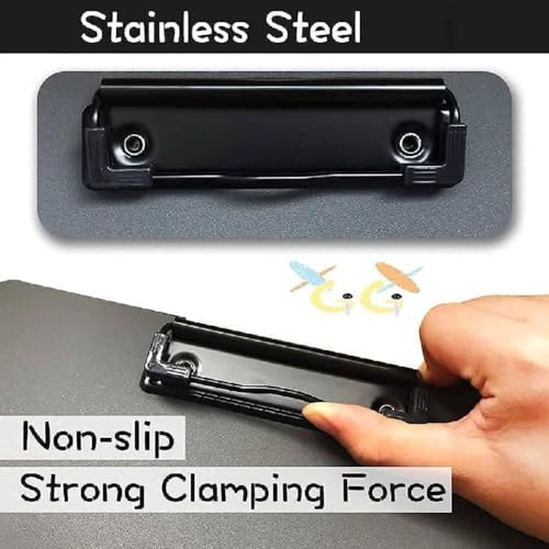 Image of DARKNESS File Cover Folder Clipboard, Profile Clip File Folder, File Writing Pad, PP File Clipboard for A4 and Letter Size Business, Office, School Papers (File Clipboard Top Open)