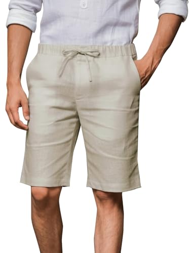 Image of Vogaan Men's Multi Color Linen Cotton Shorts | Regular Fit Casual Summer Shorts with 3 Pockets