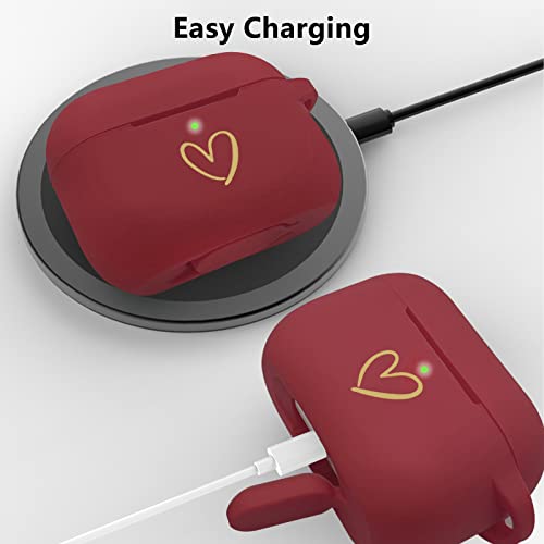 AIIEKZ-Compatible-with-AirPods-Pro-Case-Cover-Soft-Silicone-Case-with-Gold-Heart-Pattern-for-AirPod-Pro-Case-with-Cute-Butterfly-Keychain-for-Girls-Women