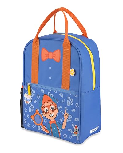 Image of Skip Hop x Blippi Toddler Backpack with Adjustable Padded Straps, Bottle Pocket, Roomy Interior fits School Size Folders & Lunch Bags, Age 3+