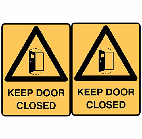 Image of CVANU Keep Door Closed Safety Sign Sticker Self Adhesive PVC Vinyl (Pack of 2)