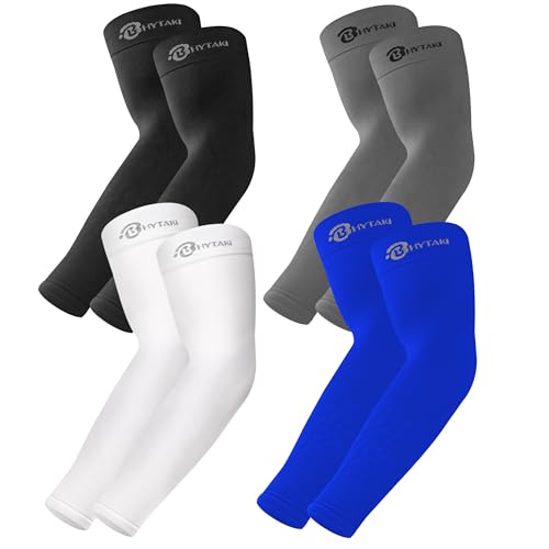Image of BHYTAKI UV Sun Protection Arm Sleeves, UPF 50 Sports Cooling Arm Compression Sleeves for Men Women Teenager