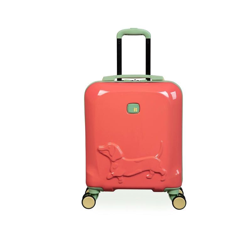 it luggageKIDS Model Daxie, FSC Certified, Kids Unisex Suitcase, Children's Carry-On with Sausage Dog Design, ABS Hard Outer Shell, 24Liters, 1.95Kg, Size Underseat, 16-3086-08, Color Fusion Coral