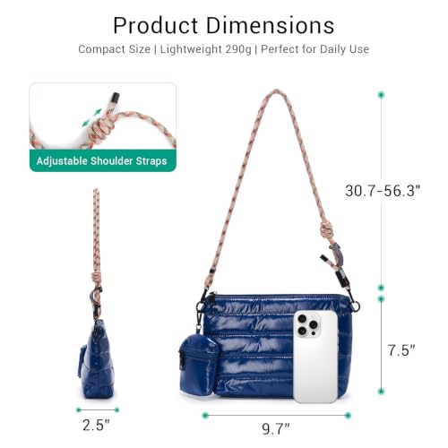 Image of ACUARIO Crossbody Bags for Women - Puffy Tote Bag Purse for Work, Travel, Shoulder Handbag with Small Wallet