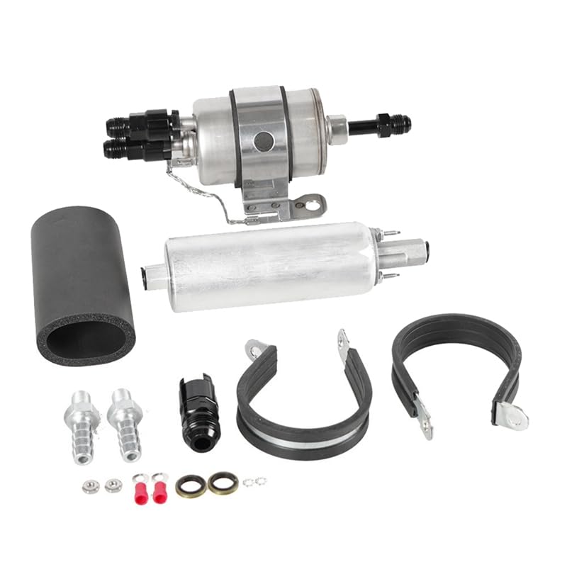 1Set LS Fuel Filter & Regulator EFI Fuel Pump Kit Silver For Walbro Returnless -6AN Engine Swap - (Color: Silver)