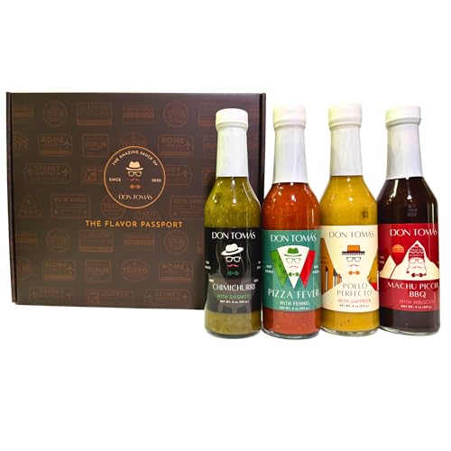 Don Tomás The Flavor Passport Gourmet Sauces Gift Set - Shishito Chimichurri, Pizza Fever, Pollo...
