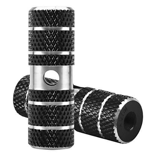 Disino 2pcs Pegs VTT, Antidérapants Repose-Pieds en Alliage d'aluminium, Pédale de Vélo Bike Pegs BMX Pegs Cylindriques pour Cascades à Vélo Essieux (Noir)