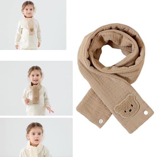 Baby Scarf Soft and Skin Friendly Bear Designed Cotton Neckerchief for Infants Toddler 0-3 Years Fall and Winter Wear2