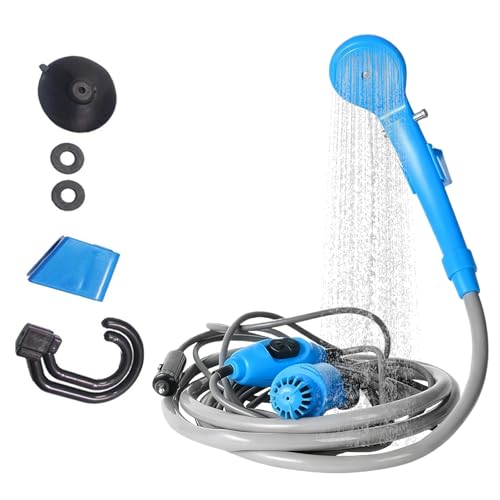 SEMINISMAR Ducha Portatil Camping,12V Ducha Portatil Furgoneta Camper,Ducha de Camping portátil con Bomba,Ducha portatil,Ducha portatil Camping,Viajes,Jardín,Lavado de Coches