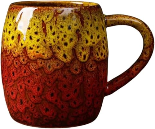 Zxyler 和風レトロ陶器窯変コップ 氷河紋デザイン 650ml 大容量 マグカップ・コーヒーカップ・食器兼用 焼き物素材 暖かいお茶に最適 結婚祝い・生日・感謝祭・引越し祝い・記念日・敬老の日 プレゼント・プレゼンに推奨