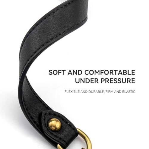 Image of jiesinlov Purse Leather and Chain Bag Shoulder Strap Replacement Crossbody for Handbags,43 Inches in Length(Gilt-Black)