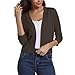 Cardigans Cropped Sweaters for Women Loose Fitted Open Front Jacket Casual Elegant Shrugs Shoulder Sweatershirt (Coffee,XX-Large)