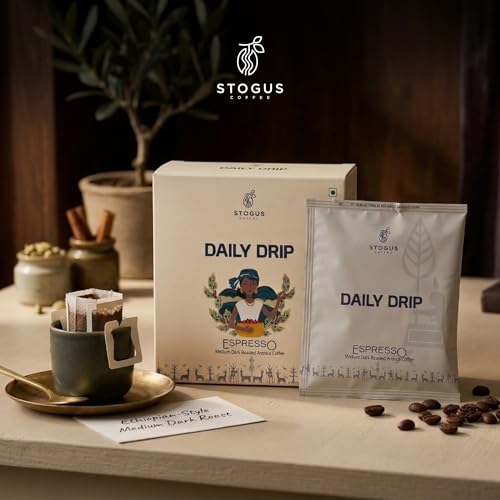 Image of STOGUS Coffee | Toasted Autumn | Arabica Coffee Bags | Pack of 5 (11g x 5) | Medium Roast | Caramel, Almond & Grapefruit Notes (Espresso)