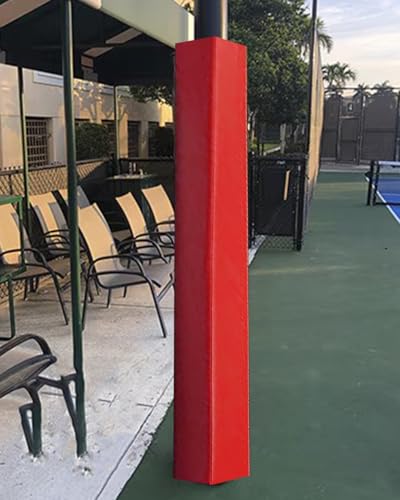 ProteccióN para Poste de Baloncesto Colchón Protector para Poste de Baloncesto Altura 6 Pies Impermeable, Relleno para Pilares Canchas y Fútbol para Protección Jugadores, Resistente(Red,2'x2' (5x5cm))