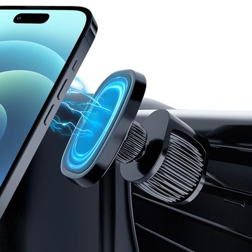 Viedouce Supporto Cellulare Auto Magnetico,Calamita per Cellulare Auto,360 Gradi di Rotazione Universale Porta Cellulare da Auto 6 Calamita con Clip Gancio Militare per iPhone 15 14 Samsung Xiaomi