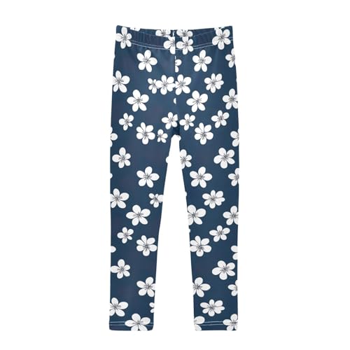 Girls' Leggings Flowers Floral White Blue Kids Yoga Tights Pants 1 Pack 20850180
