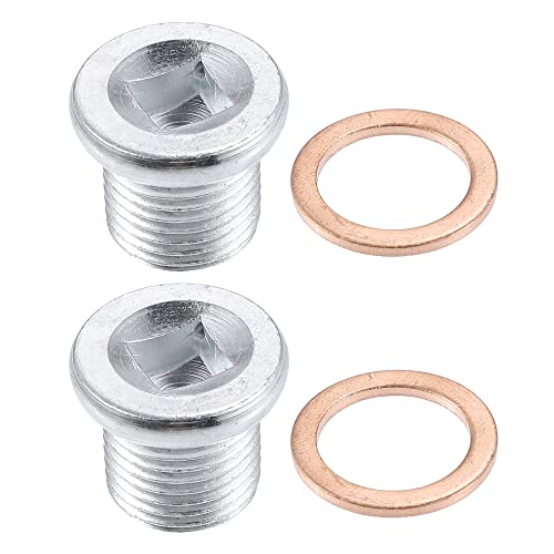 QUARKZMAN 2uds M16x1.5 Acero Tornillo Tapón para Drenaje de Aceite para Motor con Junta para Nissan