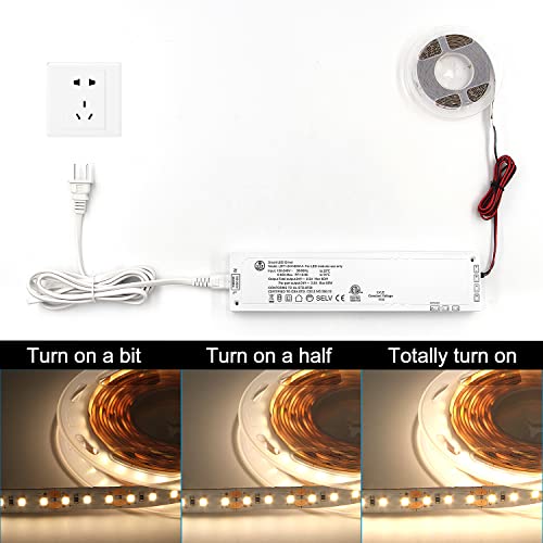 Image of VST 60W LED Power Supply, 100V-240V AC to 24V DC Low Voltage Transformer with 24V JST Ports, Cabinet Lighting Adapter, ETL Listed, White