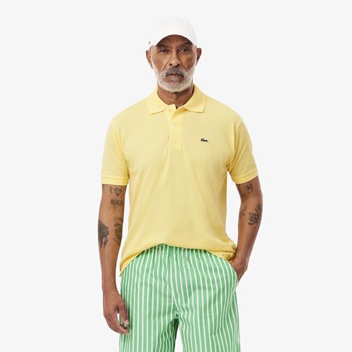 Image of Lacoste Original L.12.12 Petit Pique Cotton Polo Shirt Yellow