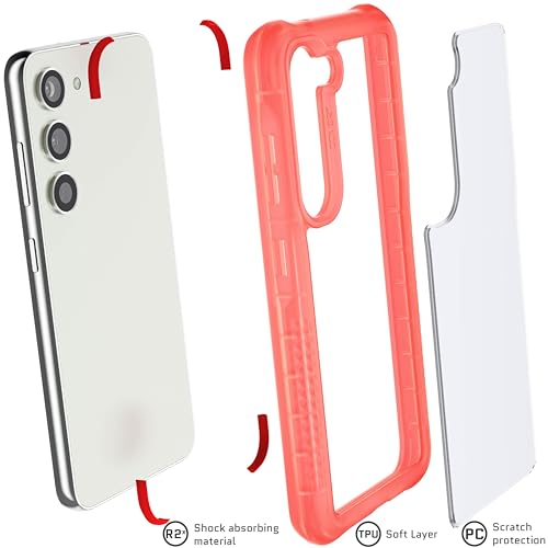Image of Ghostek COVERT Clear Samsung Galaxy S23 Case for Women Girls Premium Protective Phone Cover Screen and Camera Lens Protection Wireless Charging Compatible Designed for 2023 Samsung S23 (6.1 IN) (Pink)