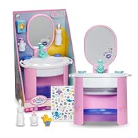 BABY born Waschbecken - Puppenwaschtisch inkl. Zahnbürste & Seifenspender - Mit echtem Wasser - Benötigt keine Batterien - Hochwertiges Puppenzubehör für Puppen der Größe 36 cm & 43 cm