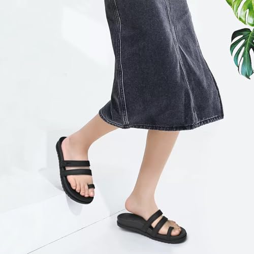 Image of KuaiLu Womens Slides Sandals With Arch Support Comfort Plantar Fasciitis