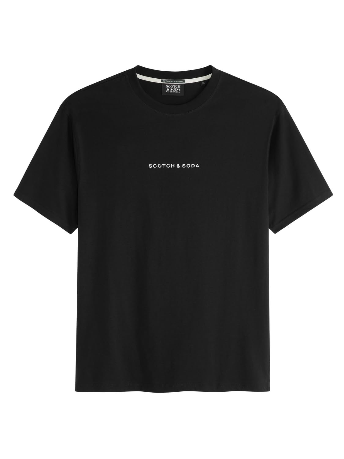 Scotch & Soda Mens Chest Logo T-Shirt, Black, L UK