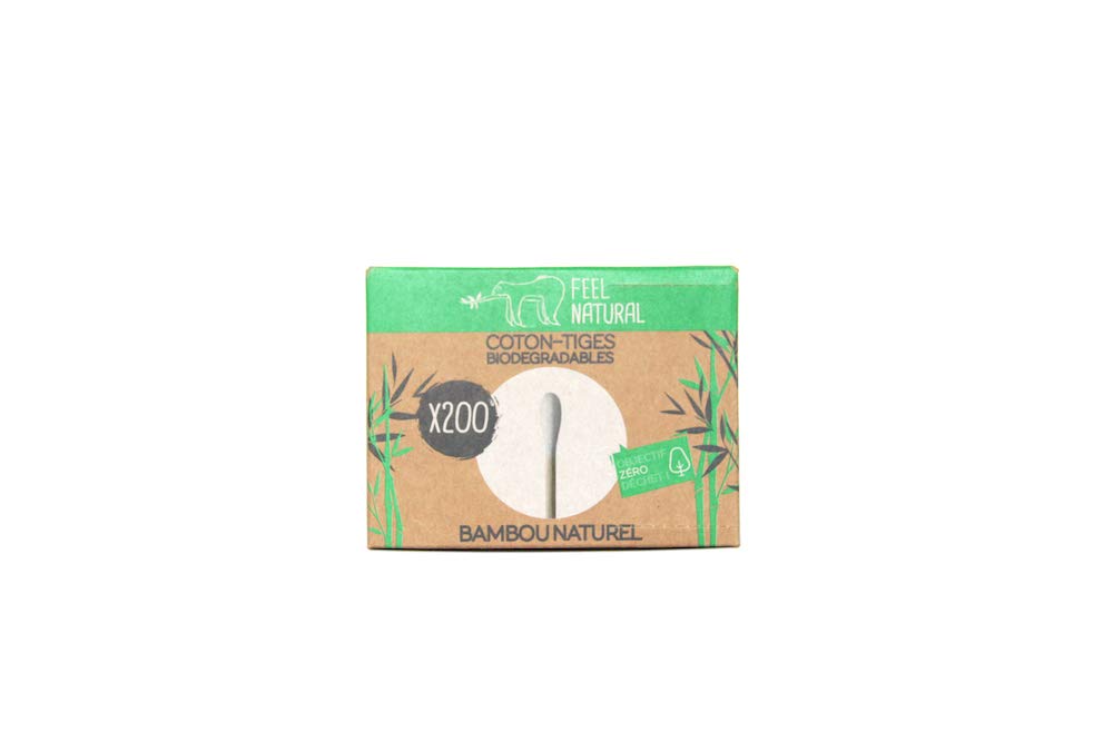 Feel Natural Cotons-tiges Bambou: 200 unités biodégradables pour une hygiène douce et écologique