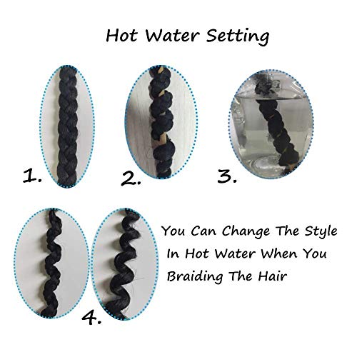 Pre Stretched Braiding Hair Natural Black Long Braiding Hair 32 Inch 8 Packs Braiding Hair Extensions Professional Synthetic Fiber Crochet Twist Braids(32Inch,#1B) #TOP5