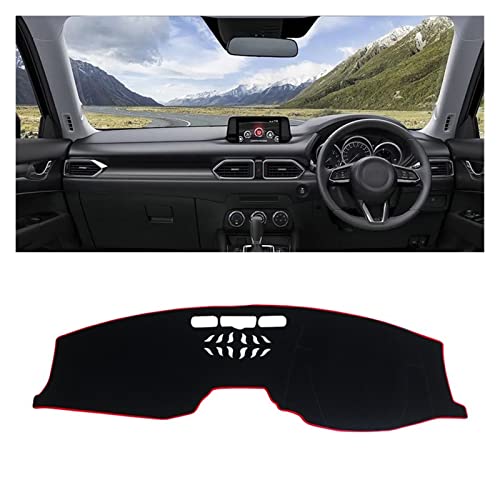 Parasol de salpicadero para Mazda CX-5 RHD 2017-2022 protector de tela borde rojo 2