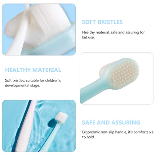 TOYANDONA 2 escovas de dentes macias para bebês, escova de limpeza de dentes para casa, banheiro, vi