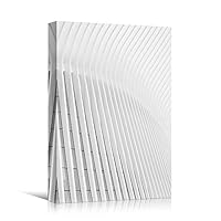 Canvas Wall Art White Building Pattern Abstract Architecture & Maps Building Chic Home Office Photography - 12x18 inches