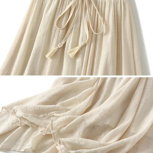 Jupe longue d'été en coton opaque doublée style évasé