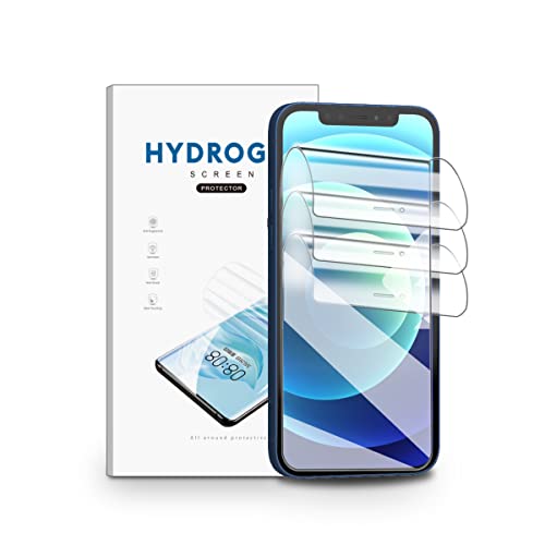 nvskvd Film Hydrogel pour iPhone 12 Pro Max, 3 Pièces TPU Film Protection Écran HD Clair Doux Transparent Film de Protection d'écran