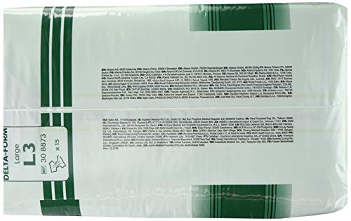 Abena Delta-Form Adult Incontinence Briefs, Level 3, (Medium To Large Sizes) Large, 15 Count #TOP3