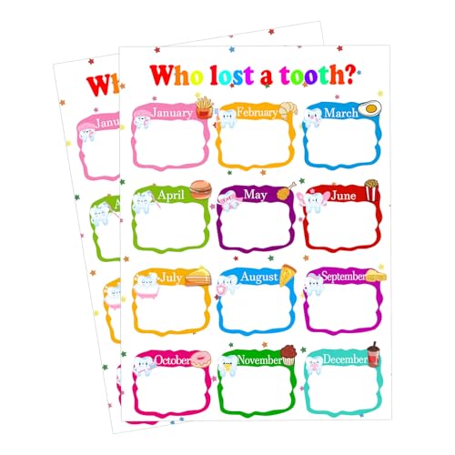 Calendario de dientes perdidos I Lost A Tooth Chart para decorar la pared de primaria