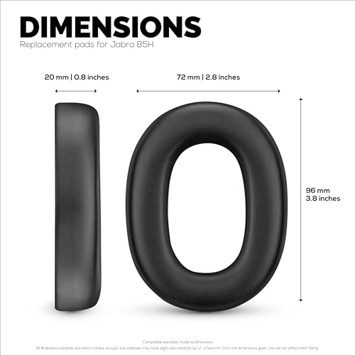 Almohadillas de repuesto para auriculares inalámbricos Jabra Elite 85H – Almohadillas de cuero PU suave y espuma viscoelástica para mayor comodidad, marca Brainwavz miniatura 6