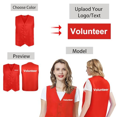 TopTie Custom Work Vest Personalized Volunteer Activity Supermarket Uniform Unisex Vest3