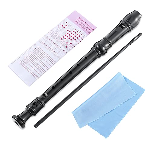 Fansjoy Blockflöte Diskant Sopranblockflöte für Kinder Anfänger, 8-Loch Schwarz Blockflöte Flöte mit Reinigungsset, Barocke Griffweise