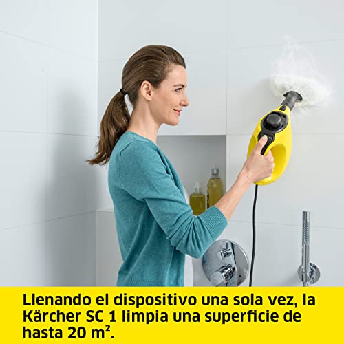 Karcher-SC1-Limpiadora-de-Vapor-Manual-con-deposito-de-02-litros-calentamiento-en-3-min-y-rendimiento-de-20-m-Color-Amarillo