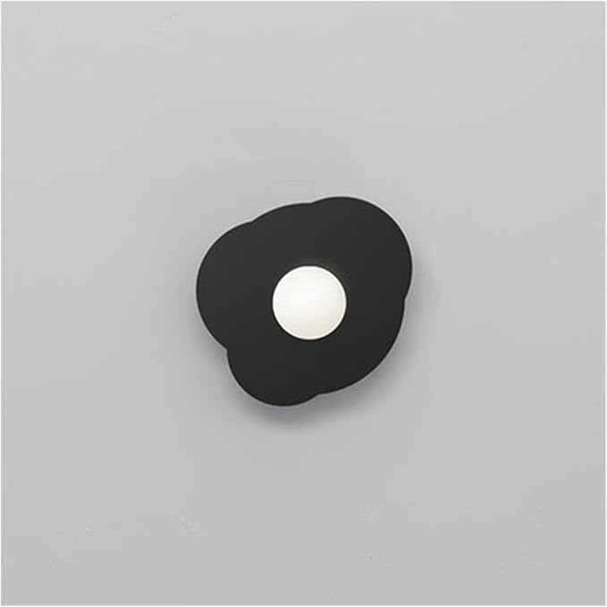UDIIX Muur licht, Wandkandelaars, Nordic Wandlamp Minimalistische Gang Gangpad Designer Creatieve Slaapkamer Studie Achtergrond Eenvoudige Huishoudelijke Kinderen Kleine Lamp (Color : A-Blacksection, Size