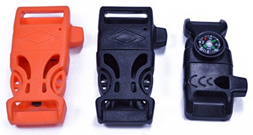 BORED? PARACORD! Fire Starter Whistle Buckle Kit