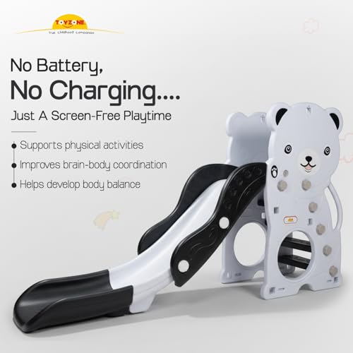 Image of Toyzone Panda Slide for Kids | Baby Play Slide | Indoor & Outdoor Kids Slide | Easy Assembly | Safe Rounded Design | BIS Certified | Made in India | Kids Slide for 2-12 Years, Upto 70 kgs