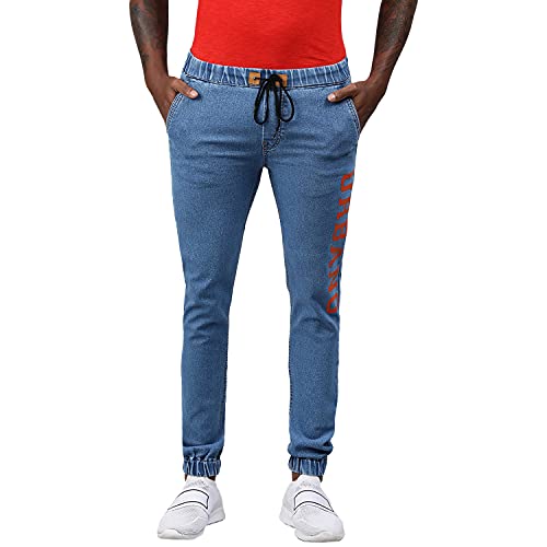 Image of Urbano Fashion Men's Printed Jogger Jeans Slim Fit Stretch